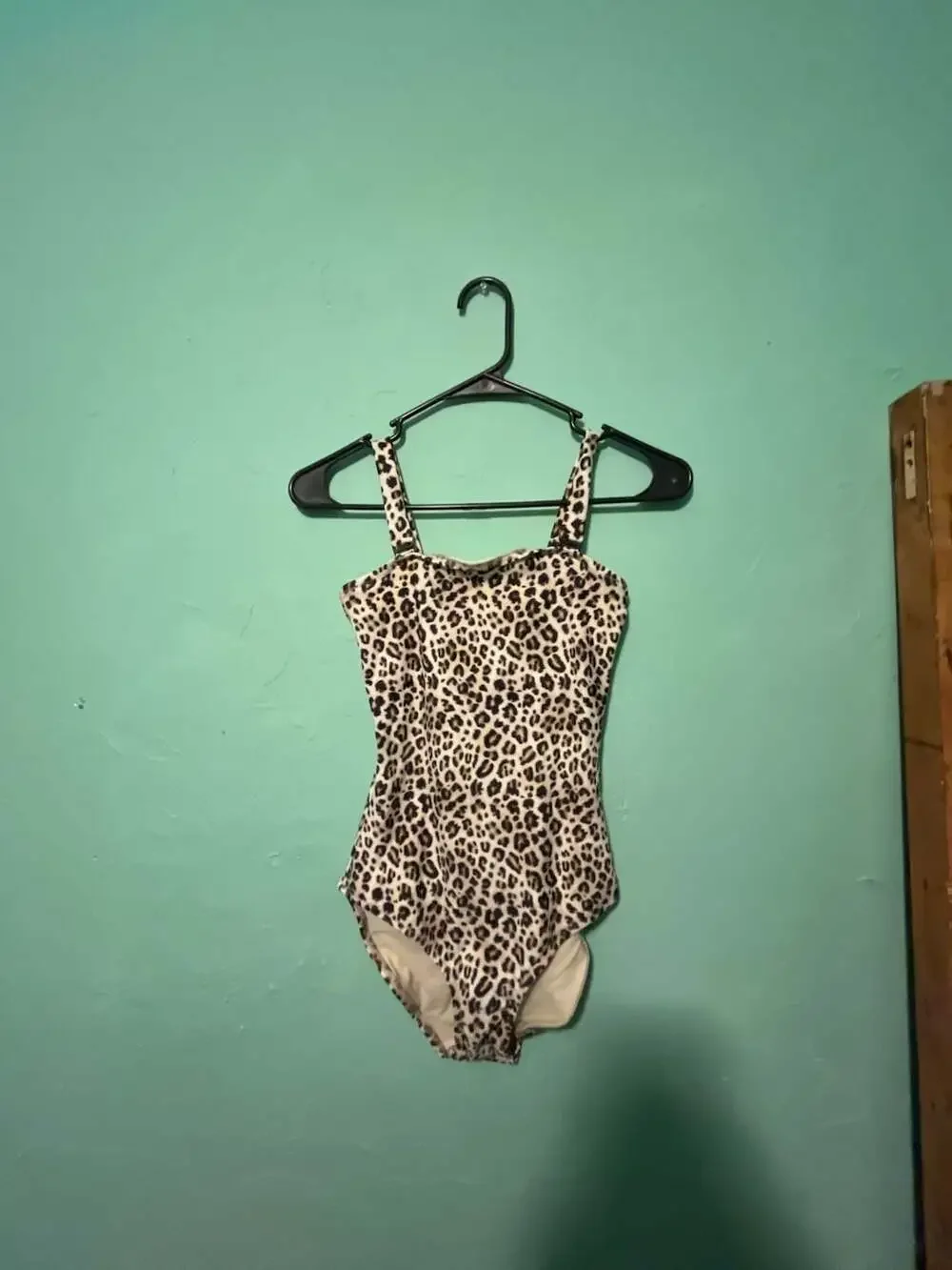 SKIMS Signature Swim Strapless One Piece in Champagne Leopard Print Size M